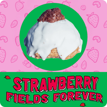 Load image into Gallery viewer, Strawberry shortcake–inspired protein ball with pink‑tinted icing.