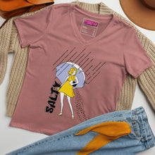 Load image into Gallery viewer, Women’s Relaxed V-Neck T-Shirt - “Salty”