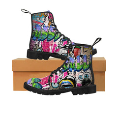 Women's Graffiti Canvas Boots