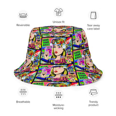 Reversible Bucket Hat Pop Art