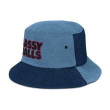 Load image into Gallery viewer, Denim Bucket Hat Sassy Balls
