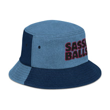 Load image into Gallery viewer, Denim Bucket Hat Sassy Balls
