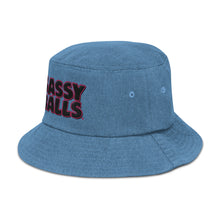 Load image into Gallery viewer, Denim Bucket Hat Sassy Balls
