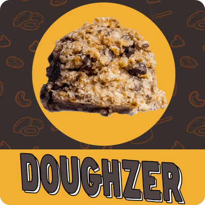 Doughhzer Chocolate Chip Cookie Dough Energy Bites savagely cut open revealing that stupidly satisfying chewy cookie dough packed with chocolate chunks