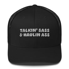 Load image into Gallery viewer, Snap Back Trucker Cap Talkin&#39; Sass
