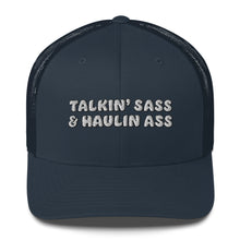Load image into Gallery viewer, Snap Back Trucker Cap Talkin&#39; Sass
