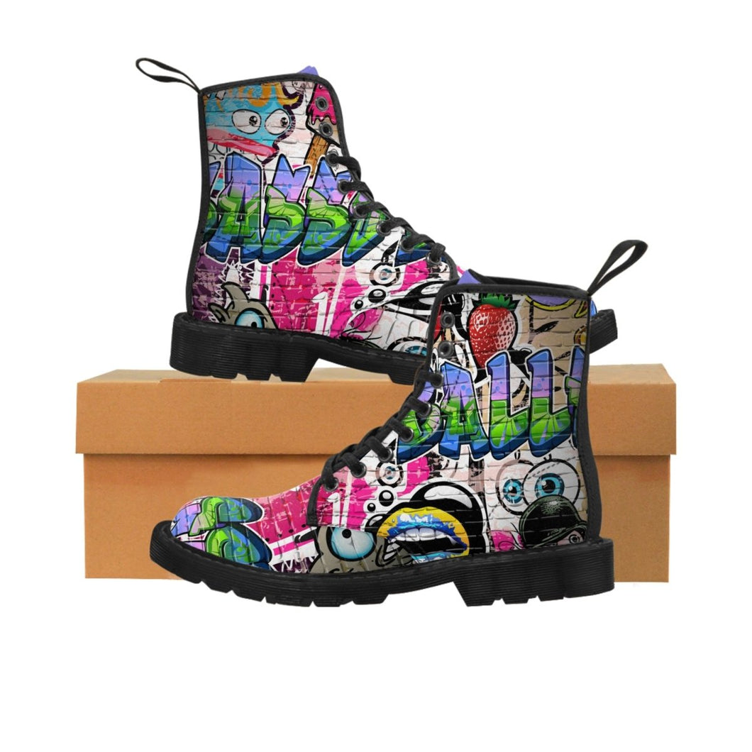 Women's Graffiti Canvas Boots